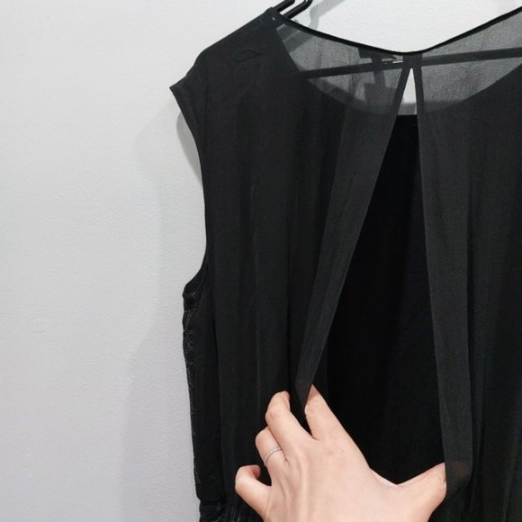 Aritzia Babaton Black Silk Tinsel Dress Medium - Picture 6 of 9